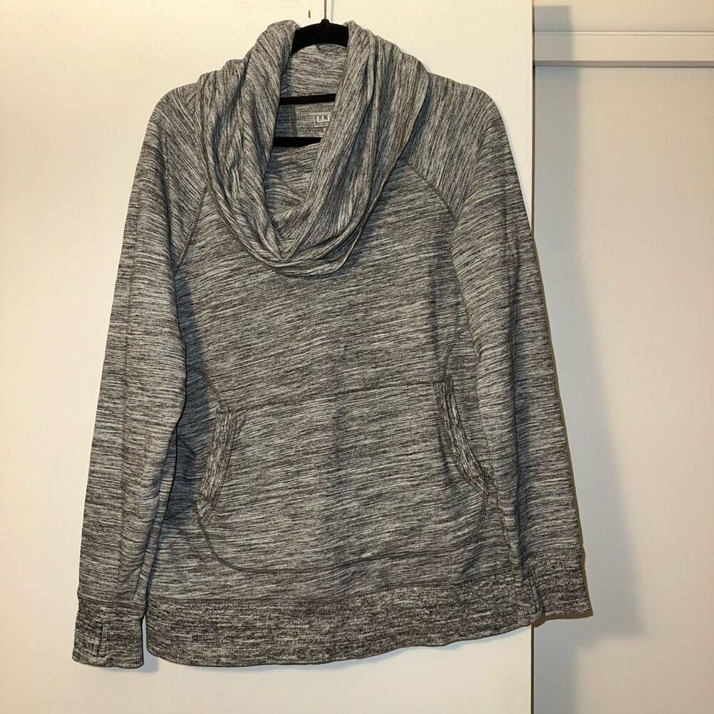 L.L. Bean Women’s Cowl Neck Sweatshirt Heathered Gray XL EUC